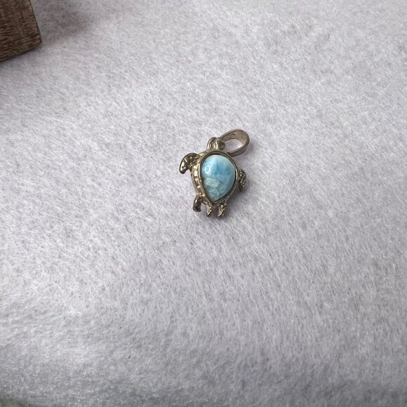 Turquoise & SS 925 7" Bracelet & Turtle Pendant - Picture 12 of 16